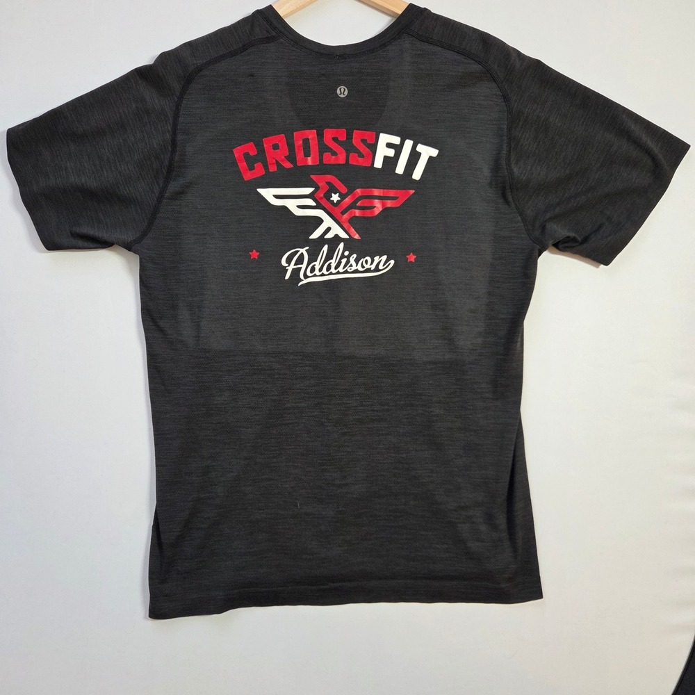 Lululemon Metal Vent Tech CrossFit Addison Shirt Mens Large Grey Short Sleeve